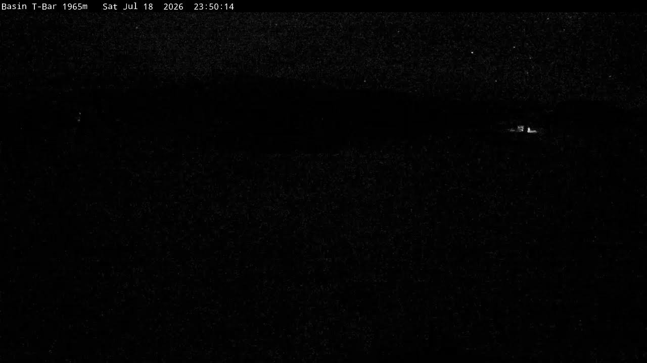 Thredbo Basin T-Bar Live snow cam captured at 18 July 2026 at 11:55 pm AEST