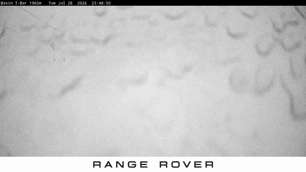 Thredbo Basin T-Bar Live snow cam captured at 28 July 2026 at 11:54 pm AEST