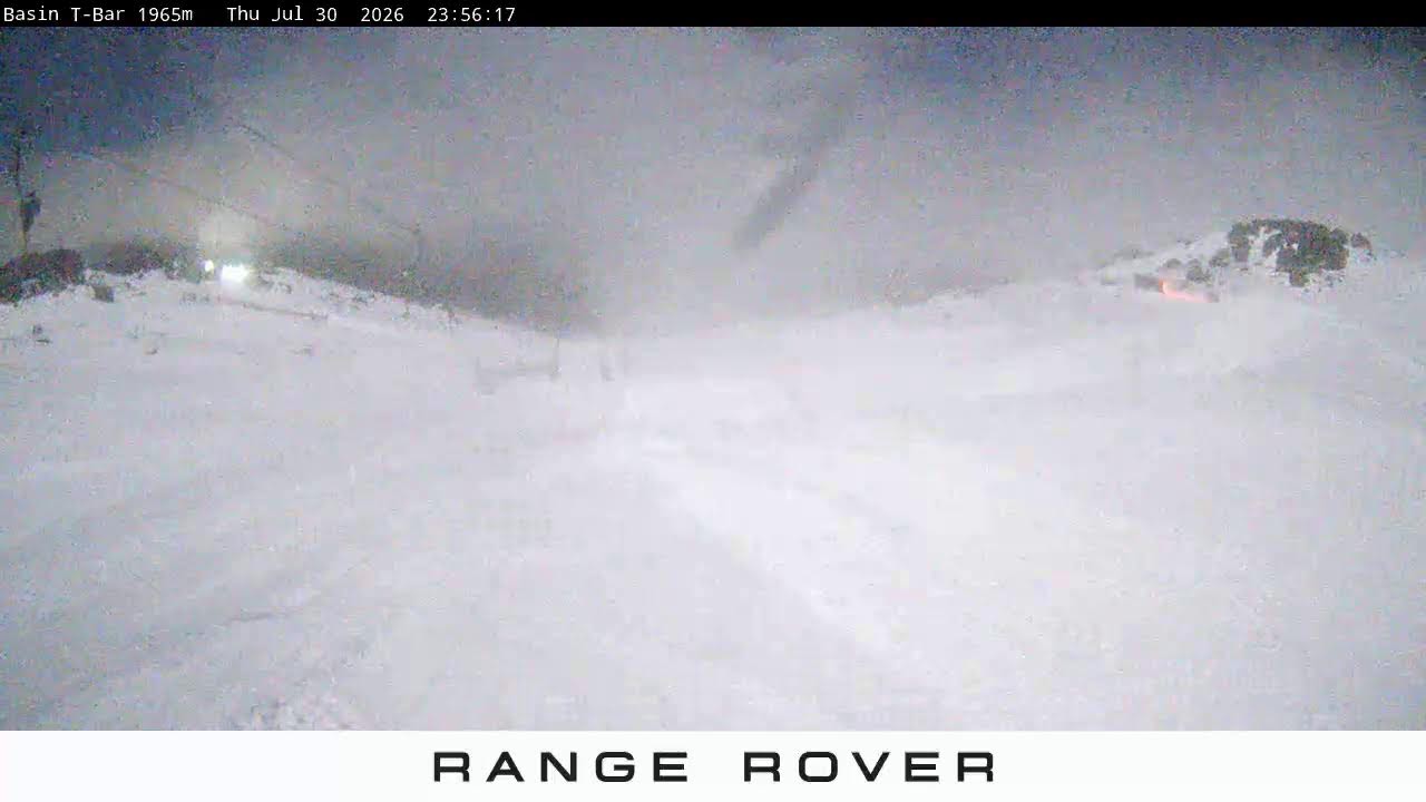 Thredbo Basin T-Bar Live snow cam captured at 30 July 2026 at 11:59 pm AEST