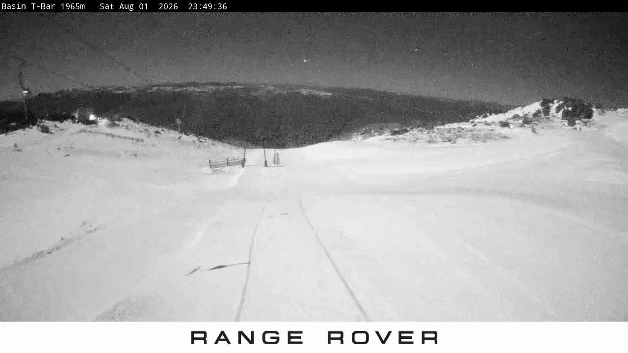 Thredbo Basin T-Bar Live snow cam captured at 1 August 2026 at 11:54 pm AEST