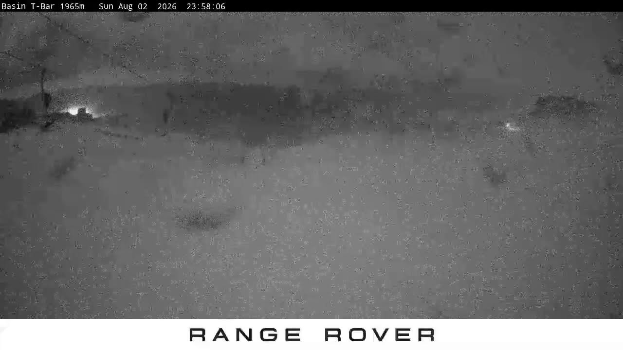 Thredbo Basin T-Bar Live snow cam captured at 2 August 2026 at 11:59 pm AEST