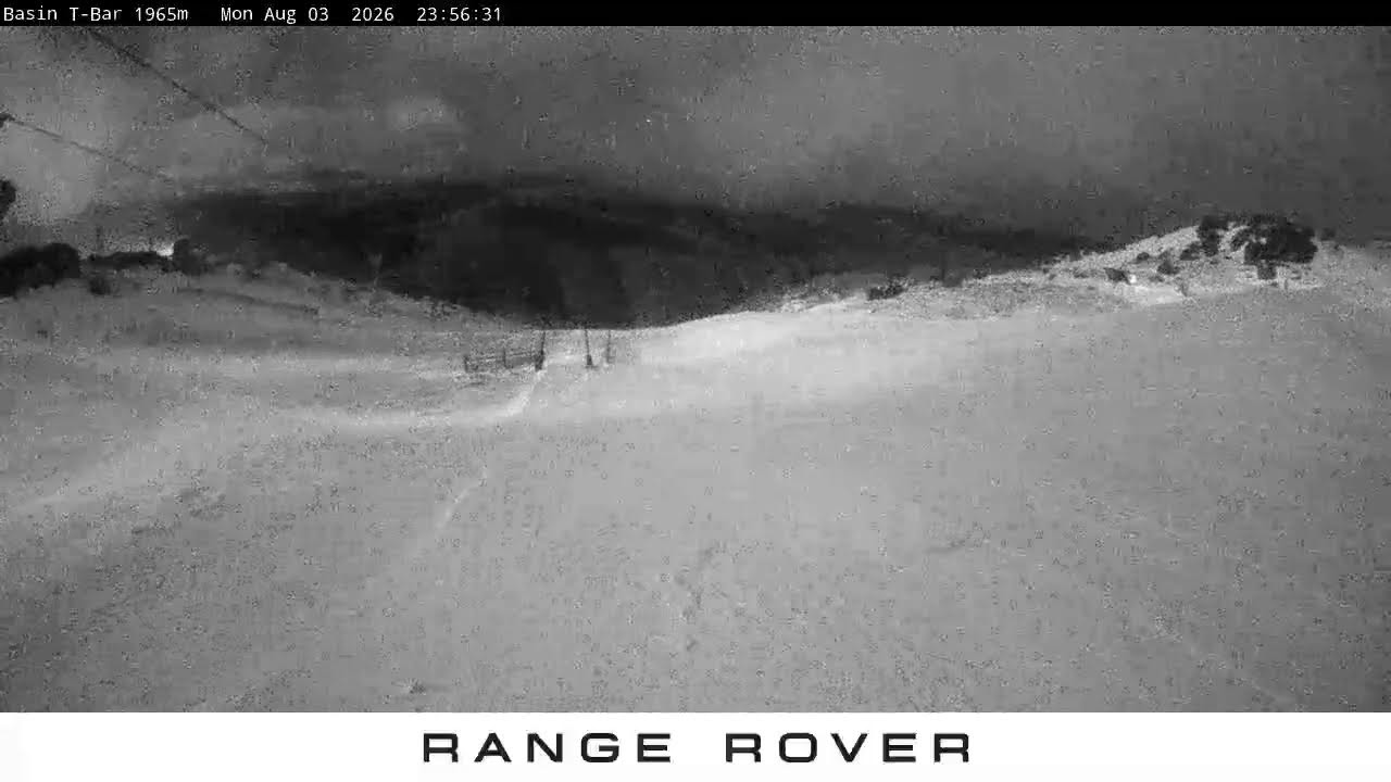 Thredbo Basin T-Bar Live snow cam captured at 3 August 2026 at 11:59 pm AEST