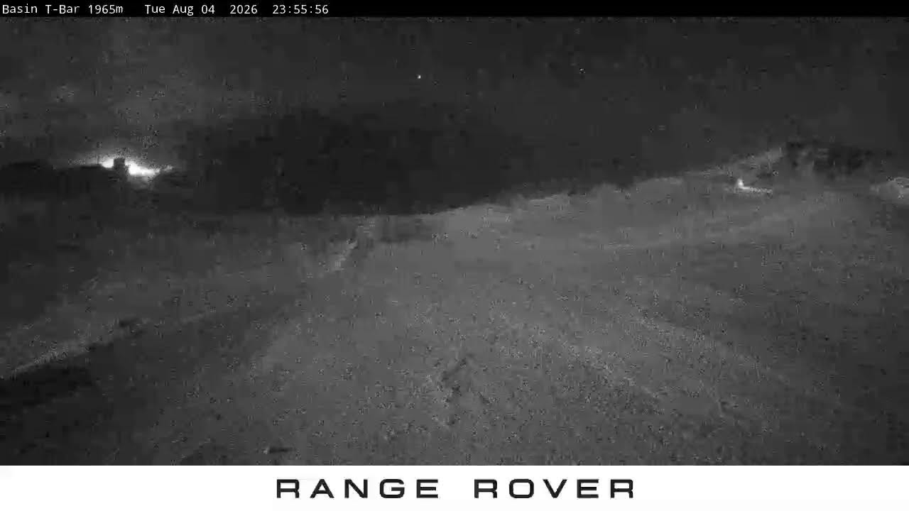 Thredbo Basin T-Bar Live snow cam captured at 4 August 2026 at 11:59 pm AEST