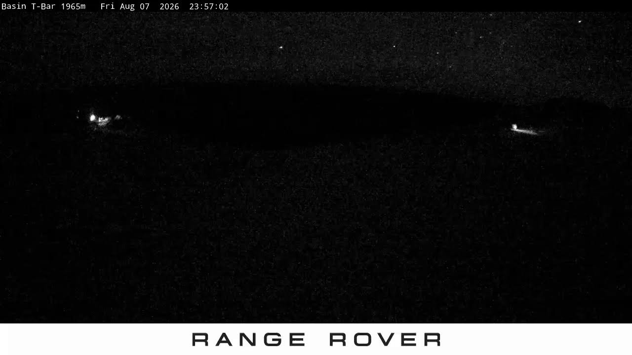 Thredbo Basin T-Bar Live snow cam captured at 7 August 2026 at 11:59 pm AEST