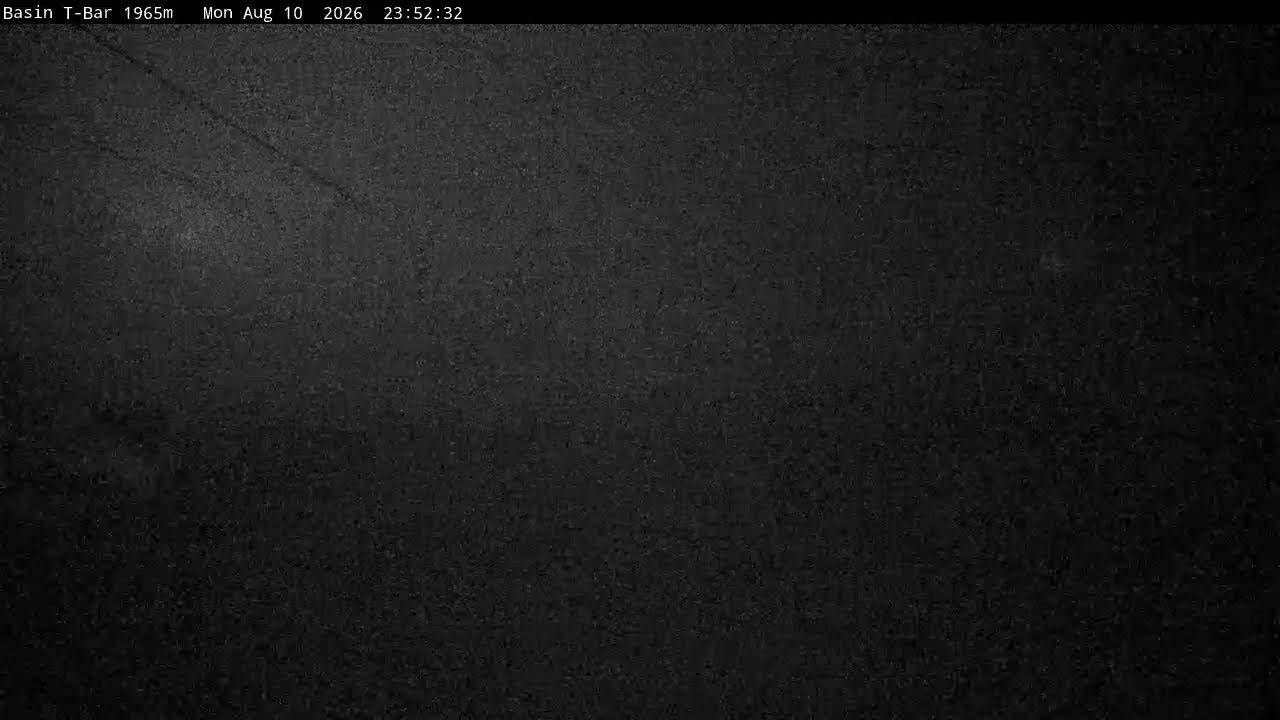 Thredbo Basin T-Bar Live snow cam captured at 10 August 2026 at 11:56 pm AEST