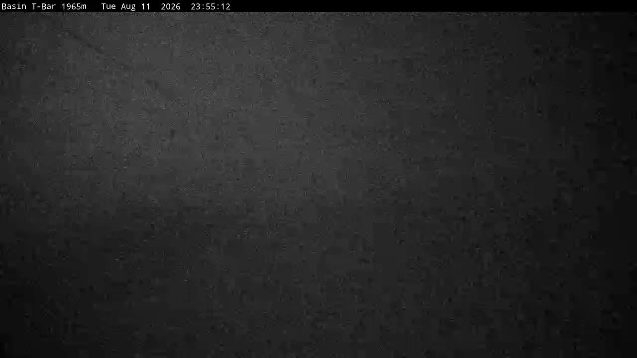 Thredbo Basin T-Bar Live snow cam captured at 11 August 2026 at 11:57 pm AEST