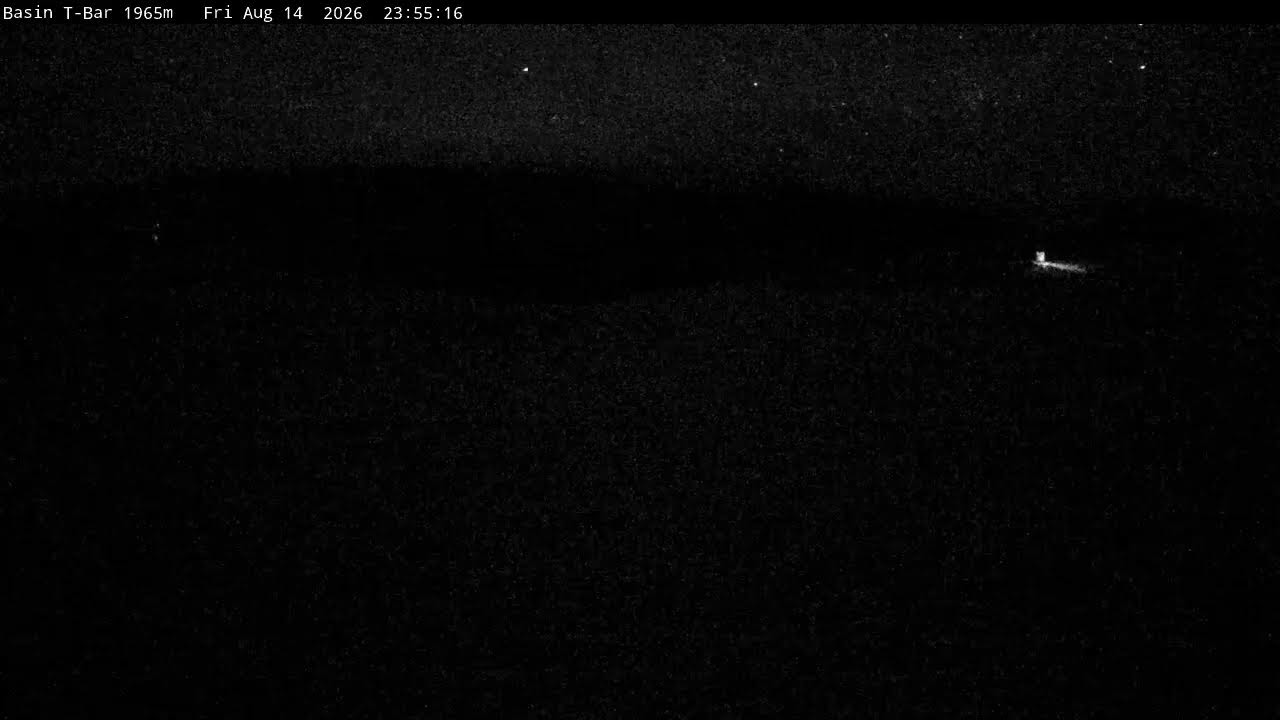 Thredbo Basin T-Bar Live snow cam captured at 14 August 2026 at 11:58 pm AEST