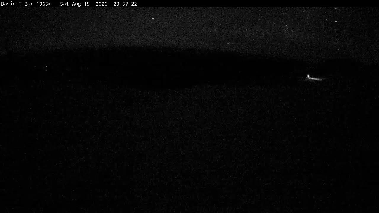 Thredbo Basin T-Bar Live snow cam captured at 15 August 2026 at 11:58 pm AEST