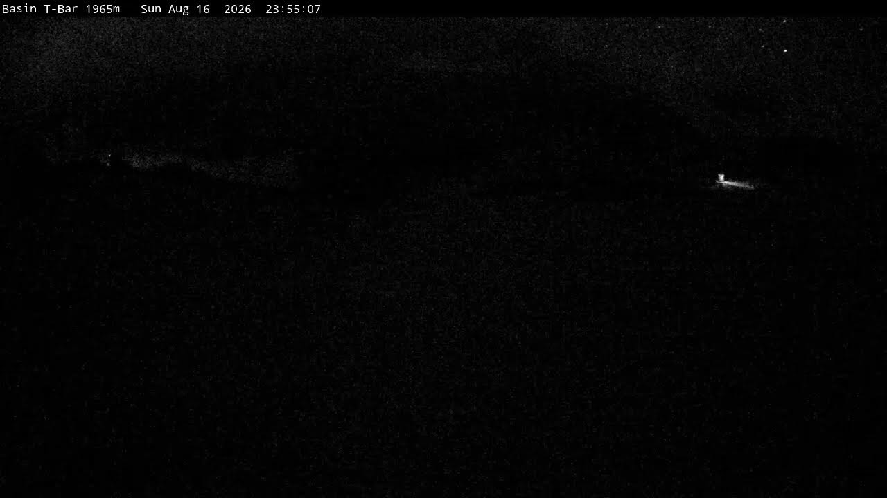 Thredbo Basin T-Bar Live snow cam captured at 16 August 2026 at 11:58 pm AEST