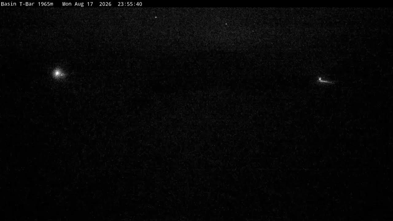 Thredbo Basin T-Bar Live snow cam captured at 17 August 2026 at 11:57 pm AEST