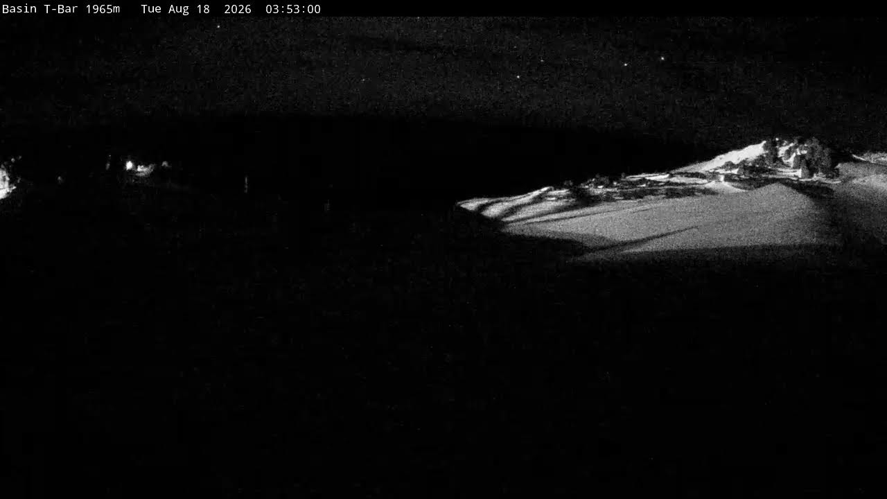 Thredbo Basin T-Bar Live snow cam captured at 18 August 2026 at 3:57 am AEST
