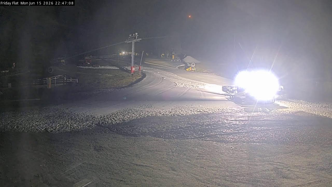 Thredbo Friday Flat Live snow cam captured at 15 June 2026, 12:49 pm