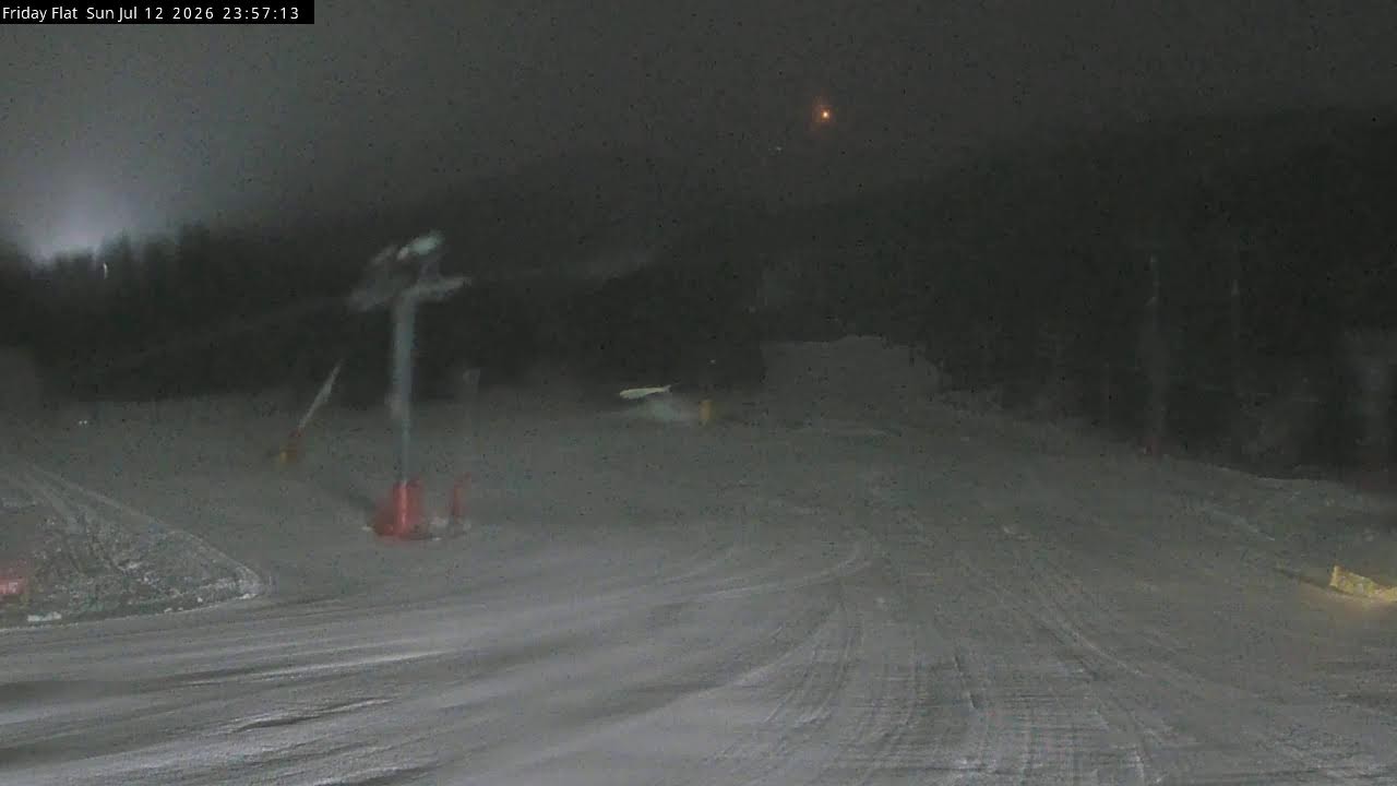Thredbo Friday Flat Live snow cam captured at 12 July 2026 at 11:58 pm AEST