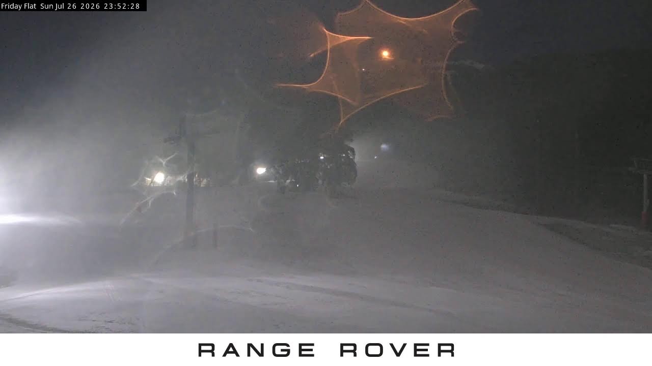 Thredbo Friday Flat Live snow cam captured at 26 July 2026 at 11:55 pm AEST