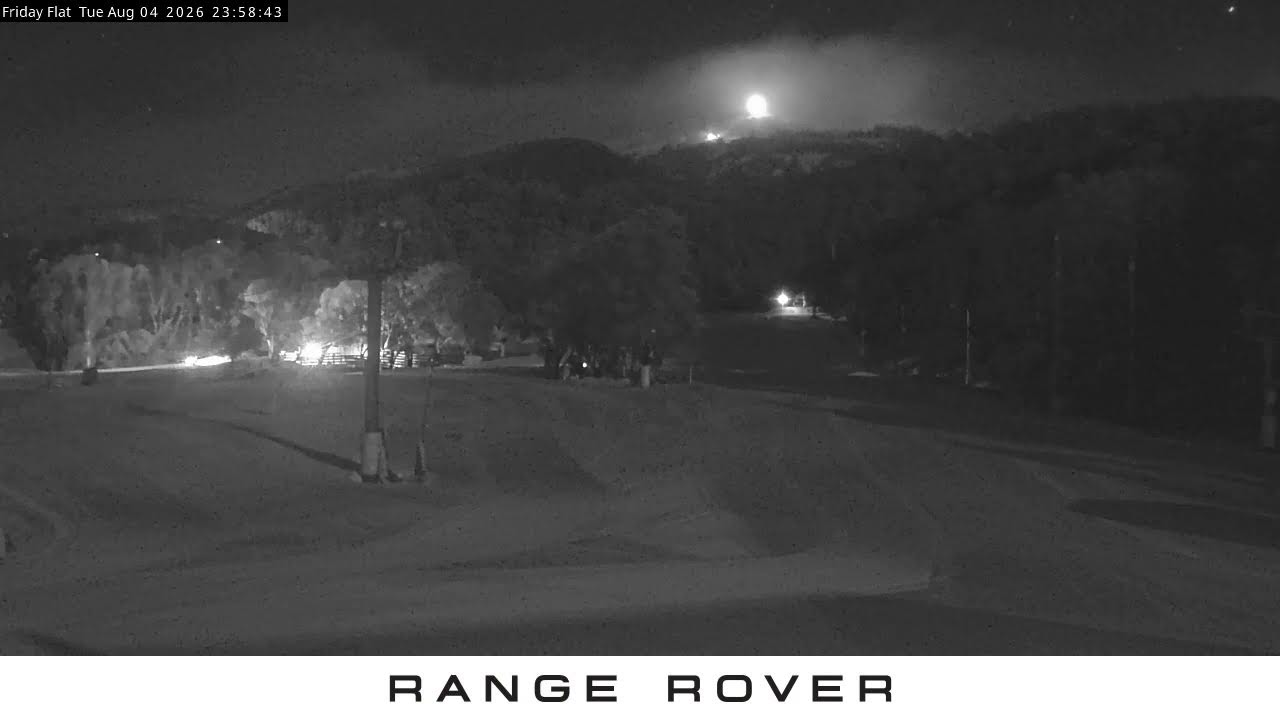 Thredbo Friday Flat Live snow cam captured at 4 August 2026 at 11:59 pm AEST
