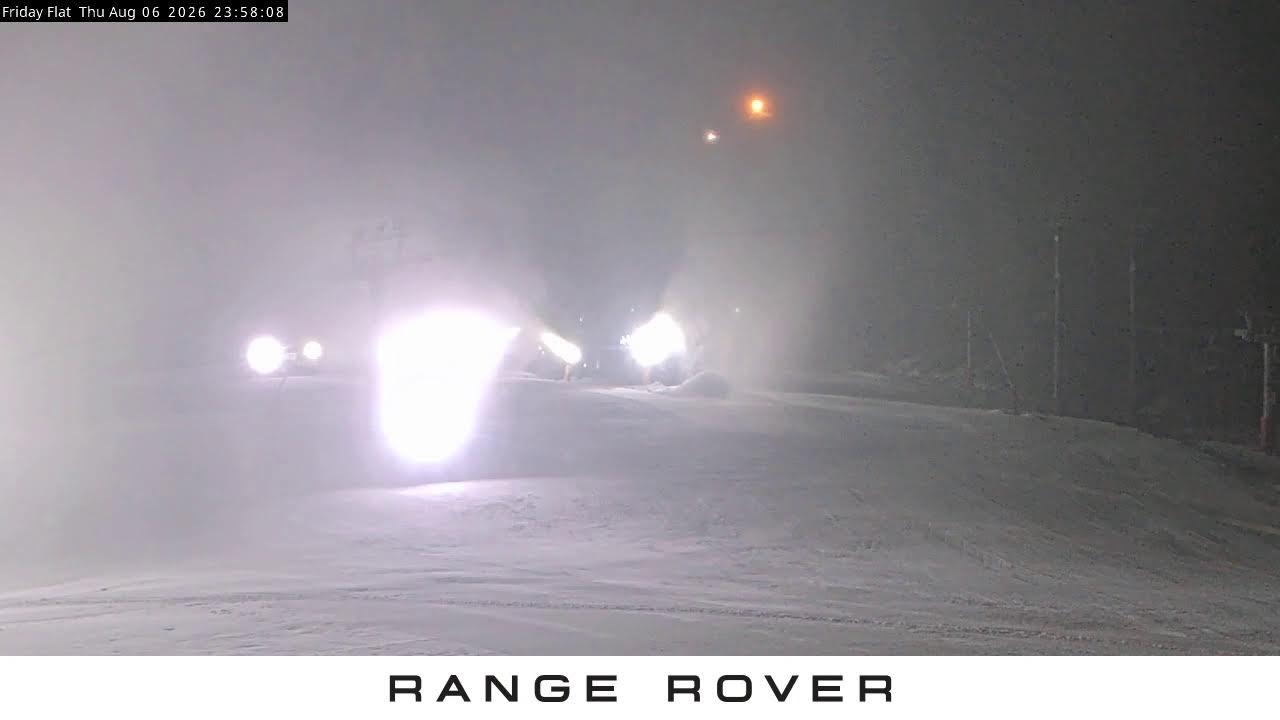 Thredbo Friday Flat Live snow cam captured at 6 August 2026 at 11:59 pm AEST