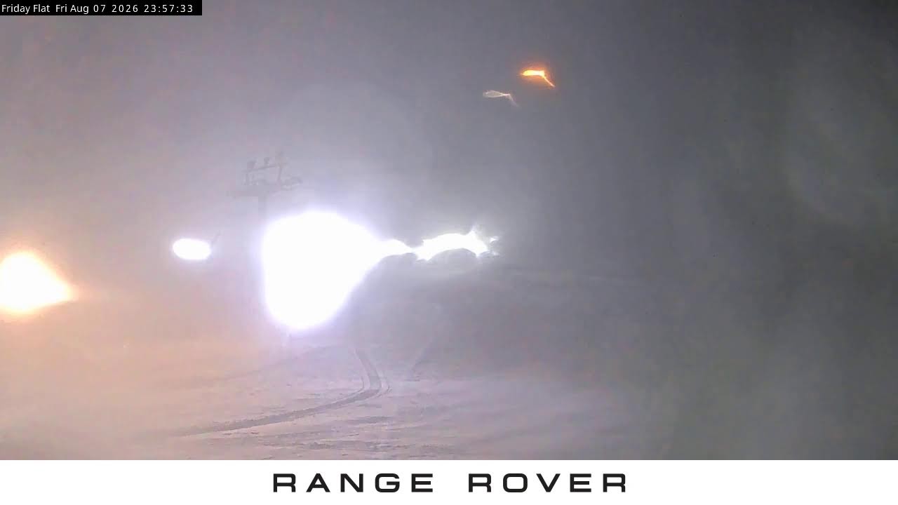 Thredbo Friday Flat Live snow cam captured at 7 August 2026 at 11:59 pm AEST