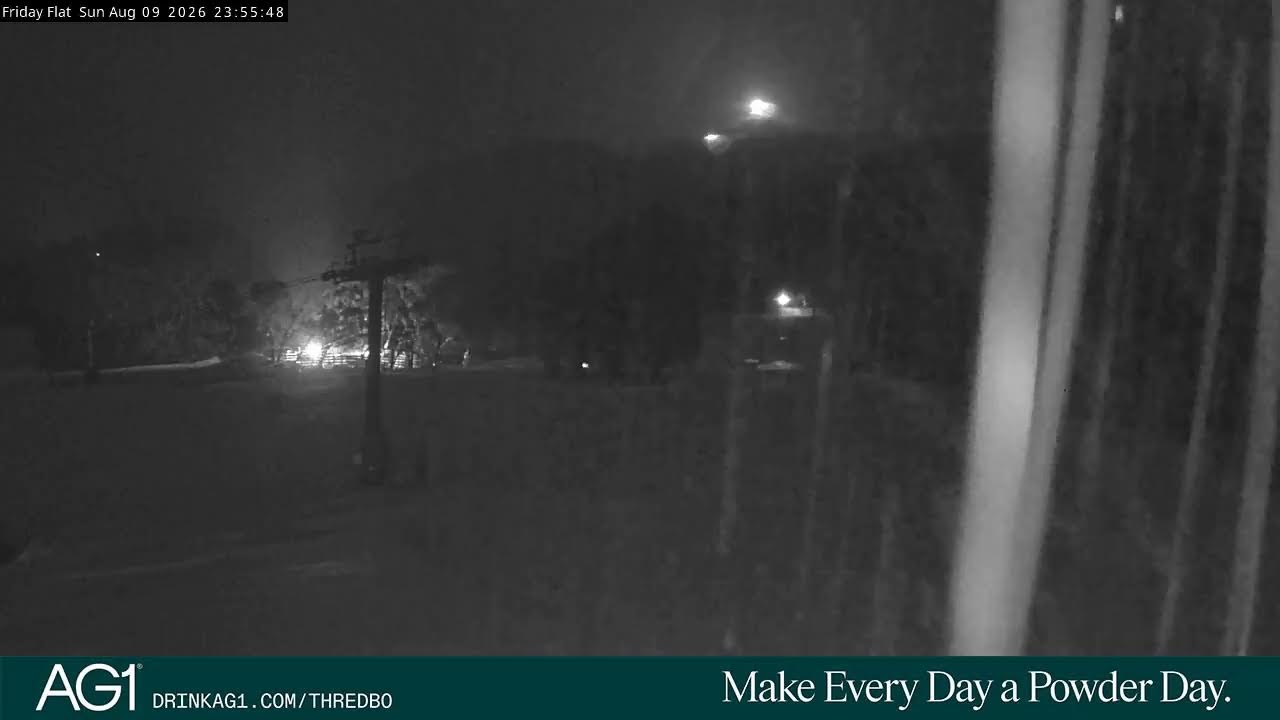 Thredbo Friday Flat Live snow cam captured at 9 August 2026 at 11:56 pm AEST