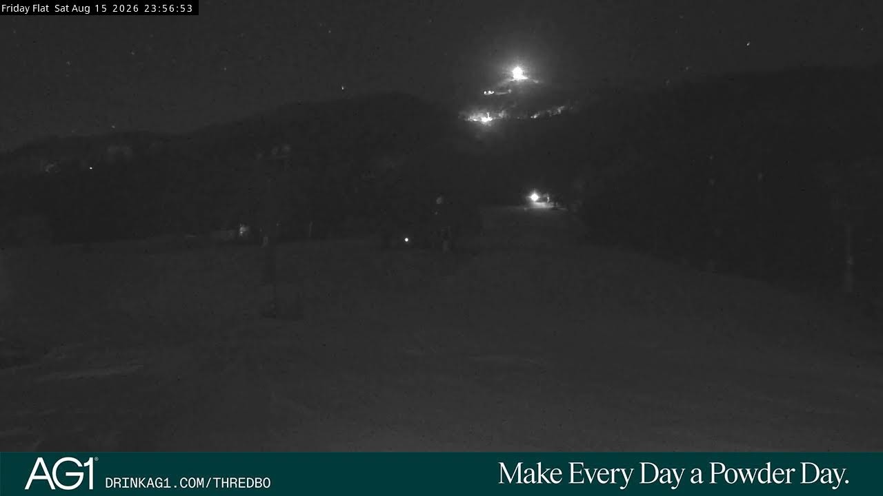 Thredbo Friday Flat Live snow cam captured at 15 August 2026 at 11:58 pm AEST