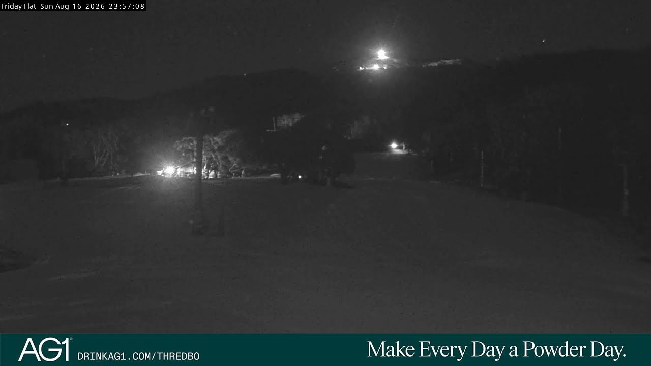 Thredbo Friday Flat Live snow cam captured at 16 August 2026 at 11:58 pm AEST