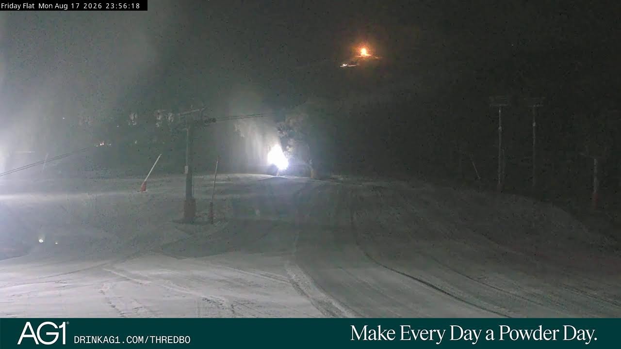 Thredbo Friday Flat Live snow cam captured at 17 August 2026 at 11:57 pm AEST