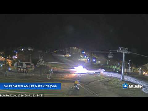 Mt Buller Bourke Street Live snow cam captured at 12 June 2026, 12:38 pm