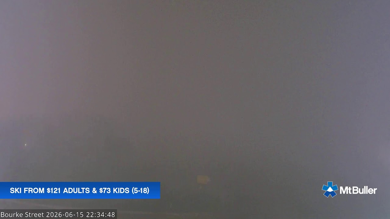 Mt Buller Bourke Street Live snow cam captured at 15 June 2026, 12:36 pm