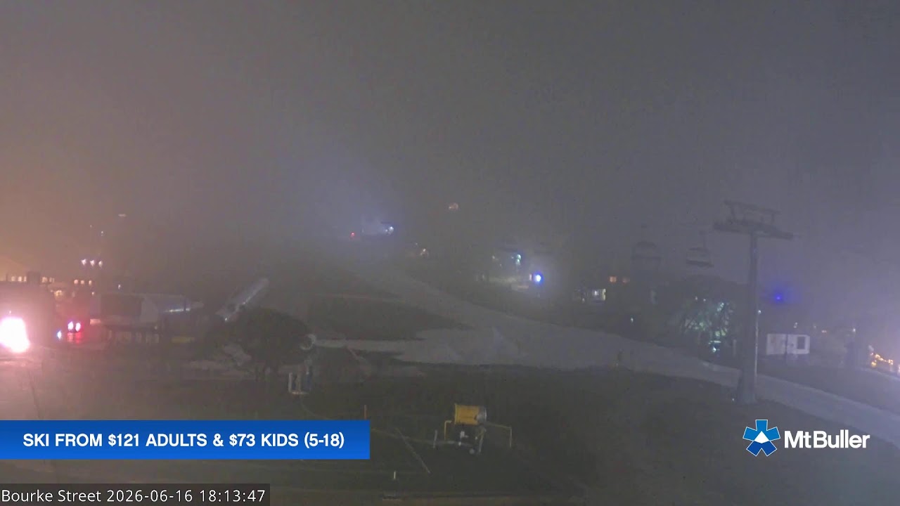 Mt Buller Bourke Street Live snow cam captured at 16 June 2026, 8:18 am