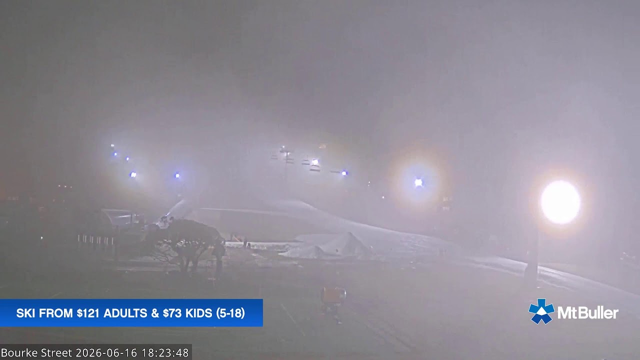 Mt Buller Bourke Street Live snow cam captured at 16 June 2026, 8:24 am