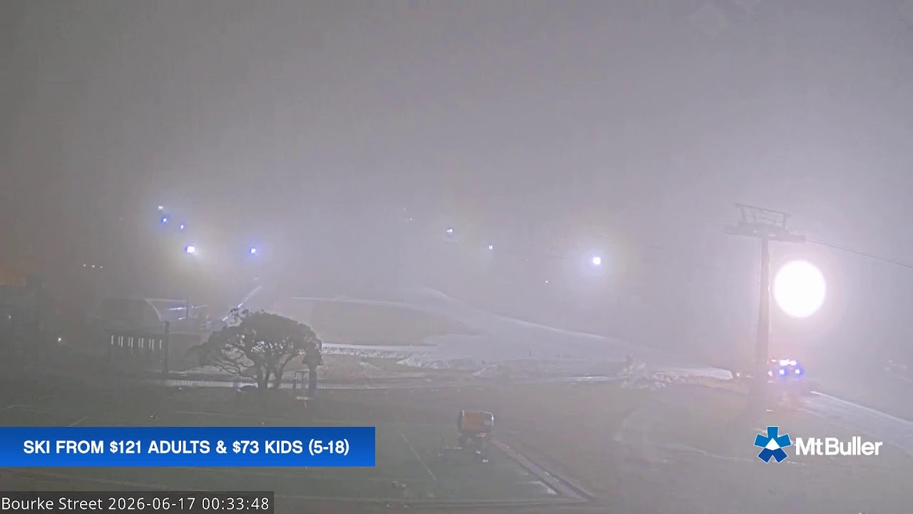 Mt Buller Bourke Street Live snow cam captured at 16 June 2026, 2:36 pm