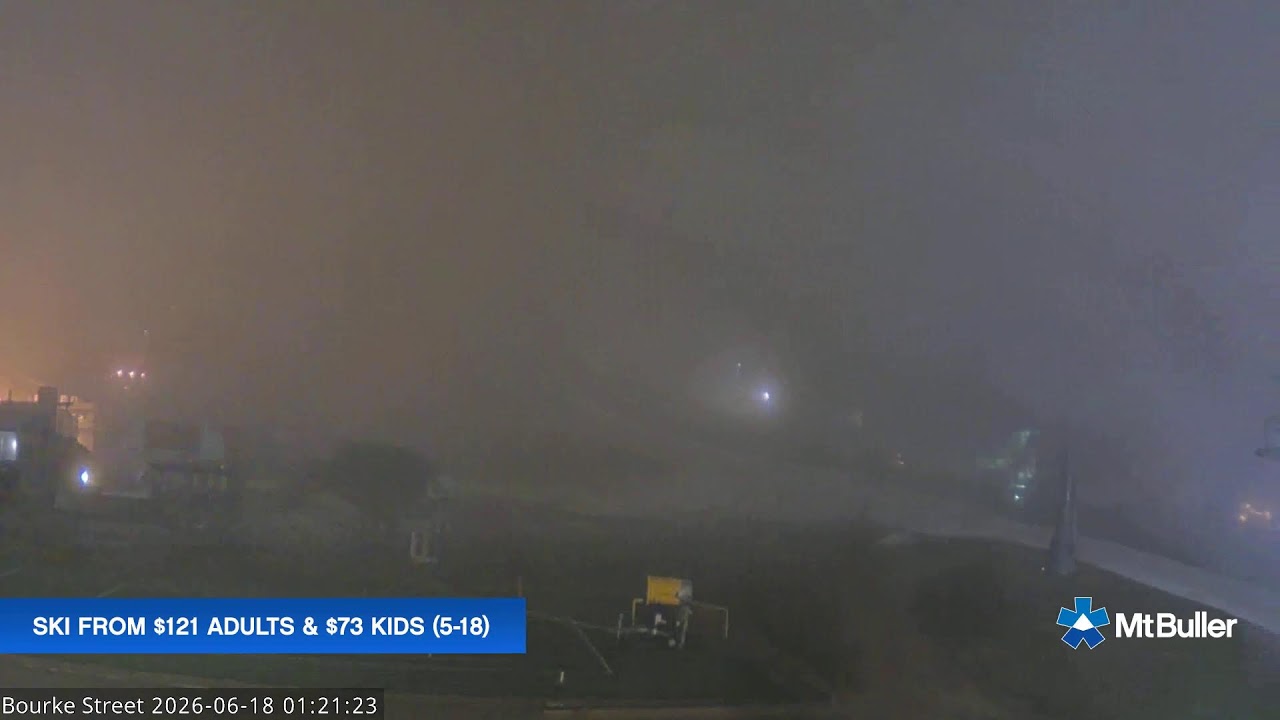 Mt Buller Bourke Street Live snow cam captured at 17 June 2026, 3:24 pm