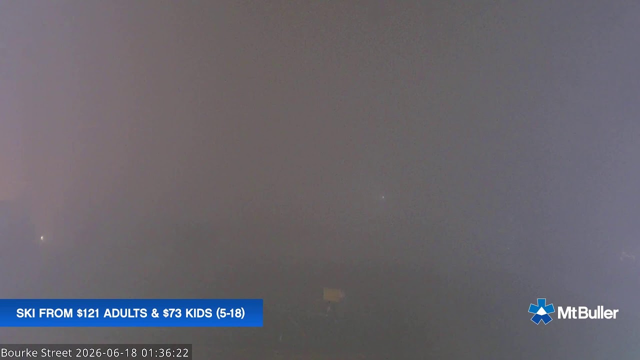Mt Buller Bourke Street Live snow cam captured at 17 June 2026, 3:36 pm