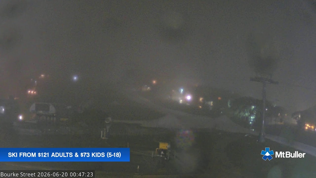 Mt Buller Bourke Street Live snow cam captured at 19 June 2026, 2:47 pm