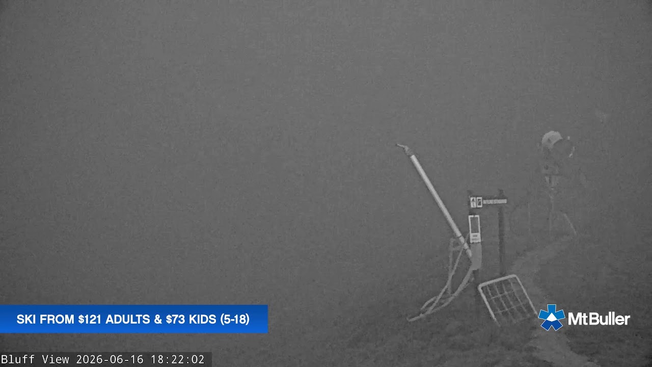 Mt Buller Skyline Live snow cam captured at 16 June 2026, 8:24 am