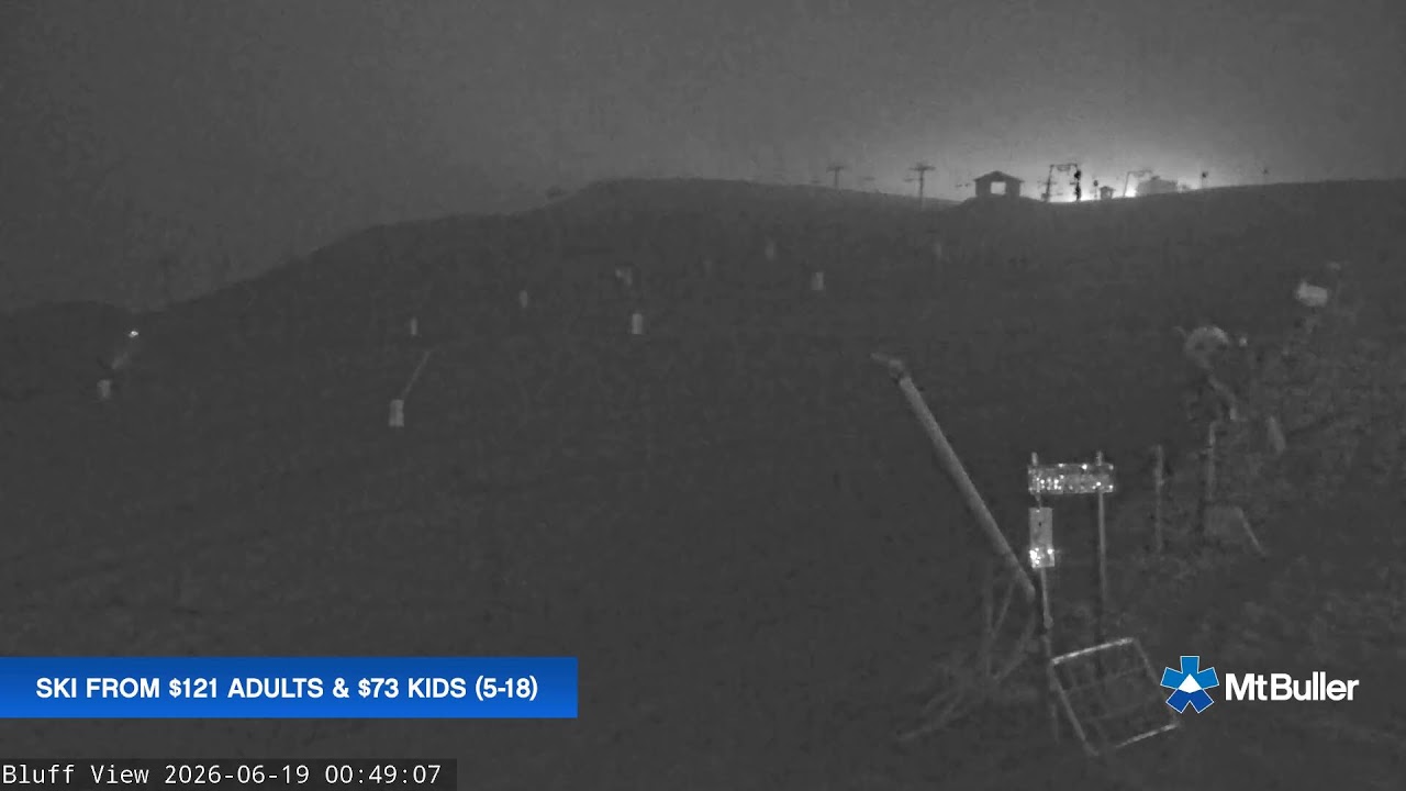 Mt Buller Skyline Live snow cam captured at 18 June 2026, 2:53 pm