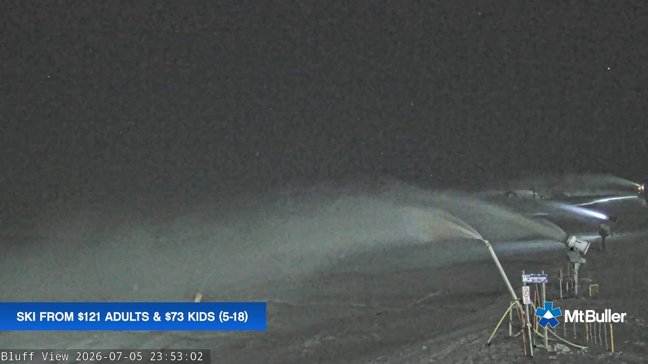 Mt Buller Skyline Live snow cam captured at 5 July 2026 at 11:57 pm AEST
