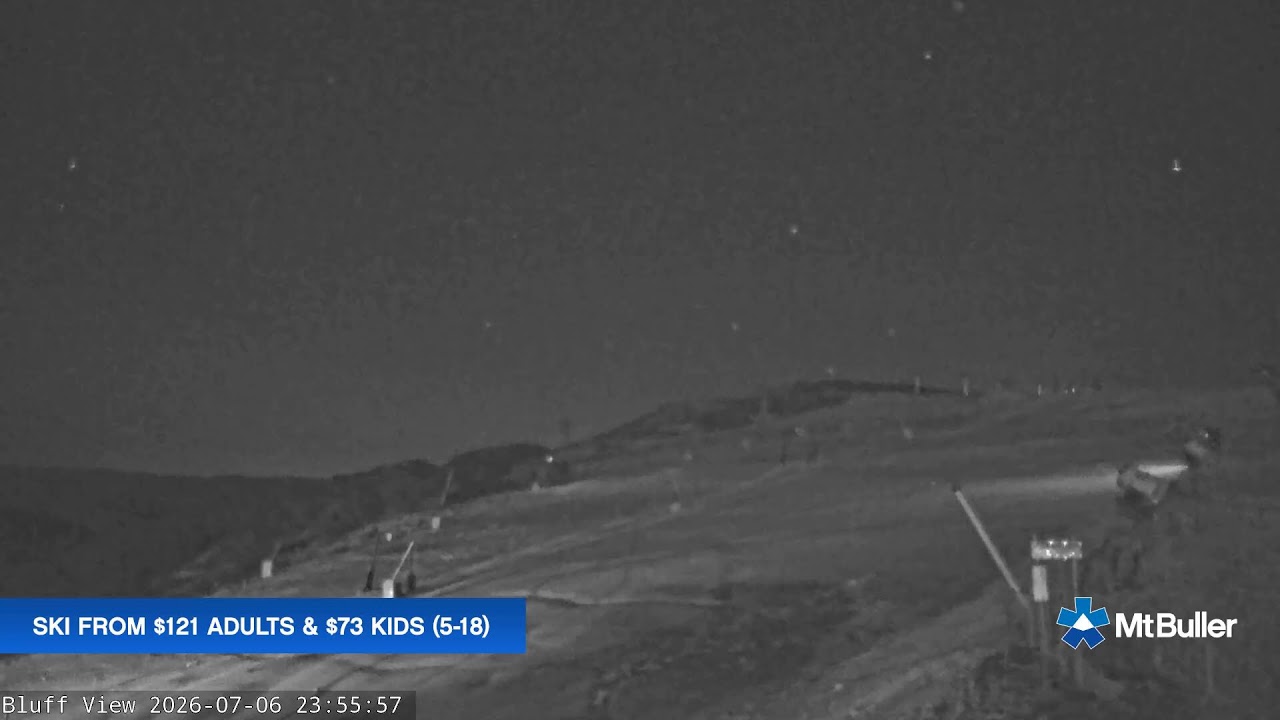 Mt Buller Skyline Live snow cam captured at 6 July 2026 at 11:57 pm AEST