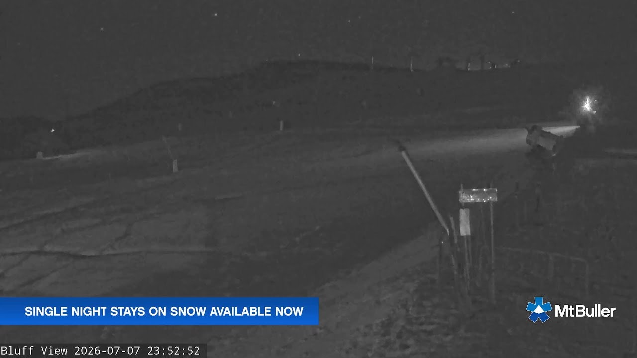 Mt Buller Skyline Live snow cam captured at 7 July 2026 at 11:57 pm AEST