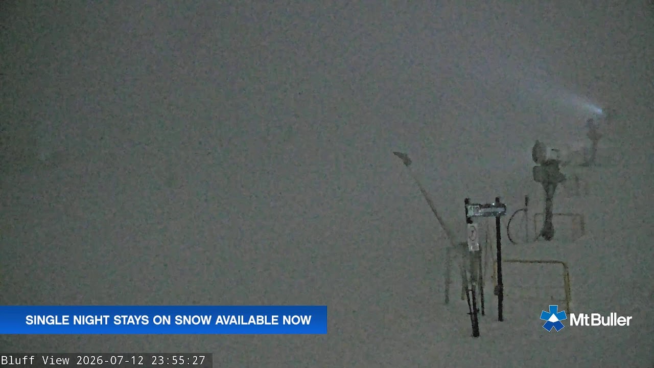Mt Buller Skyline Live snow cam captured at 12 July 2026 at 11:57 pm AEST
