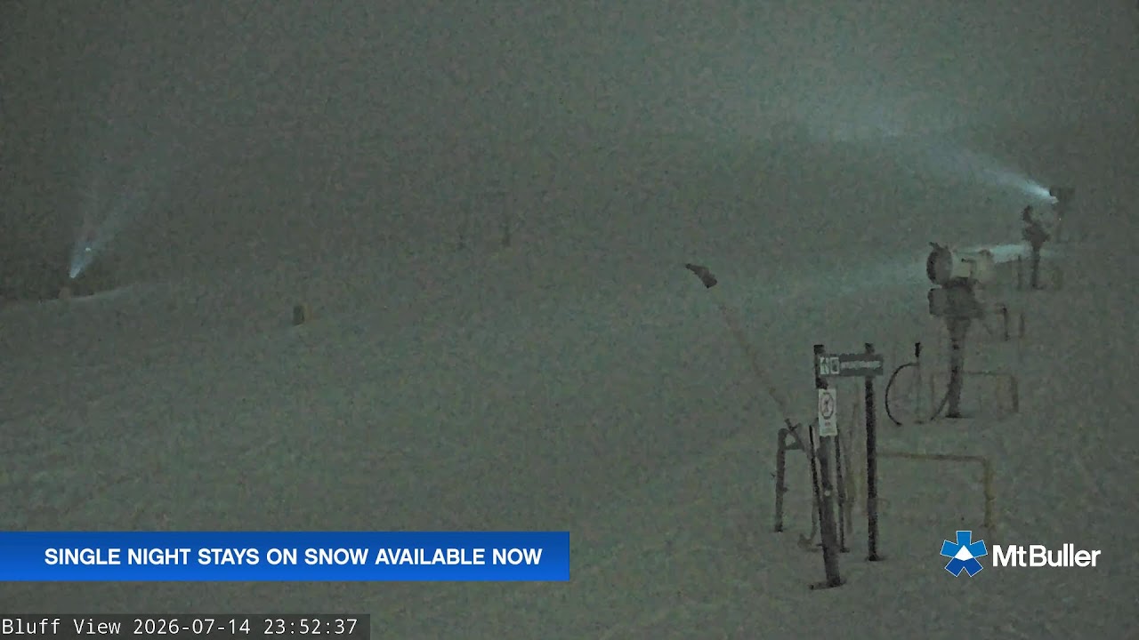 Mt Buller Skyline Live snow cam captured at 14 July 2026 at 11:55 pm AEST