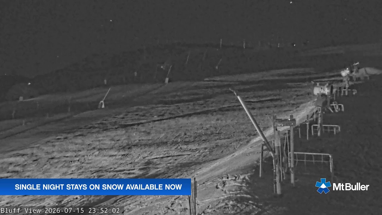 Mt Buller Skyline Live snow cam captured at 15 July 2026 at 11:55 pm AEST