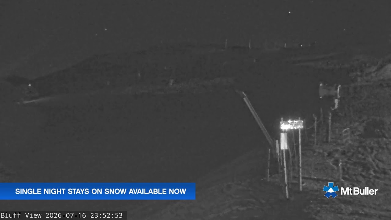 Mt Buller Skyline Live snow cam captured at 16 July 2026 at 11:55 pm AEST