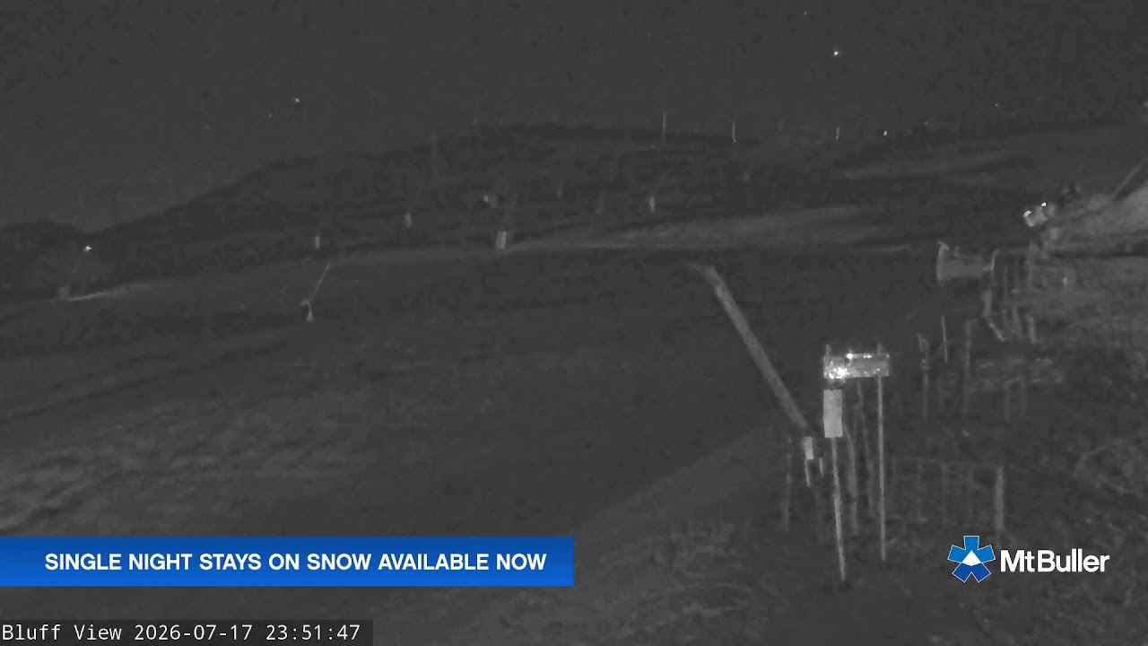 Mt Buller Skyline Live snow cam captured at 17 July 2026 at 11:55 pm AEST