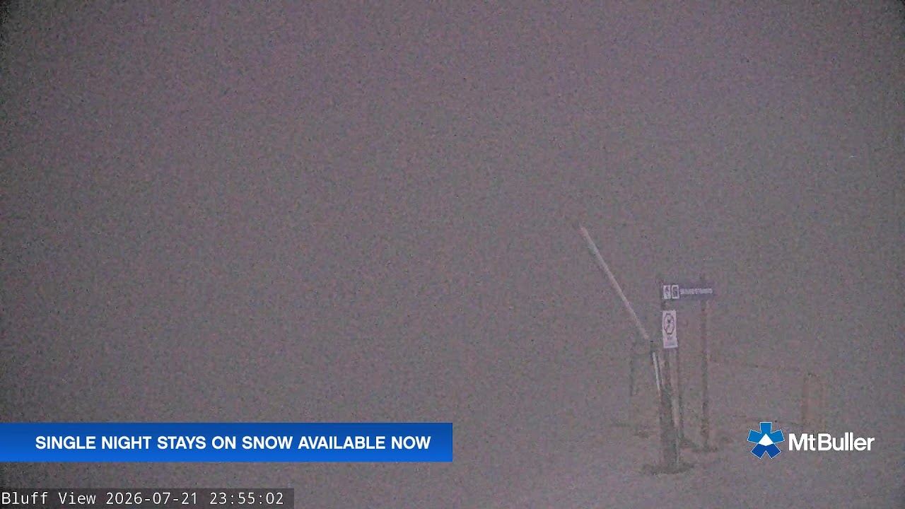 Mt Buller Skyline Live snow cam captured at 21 July 2026 at 11:57 pm AEST