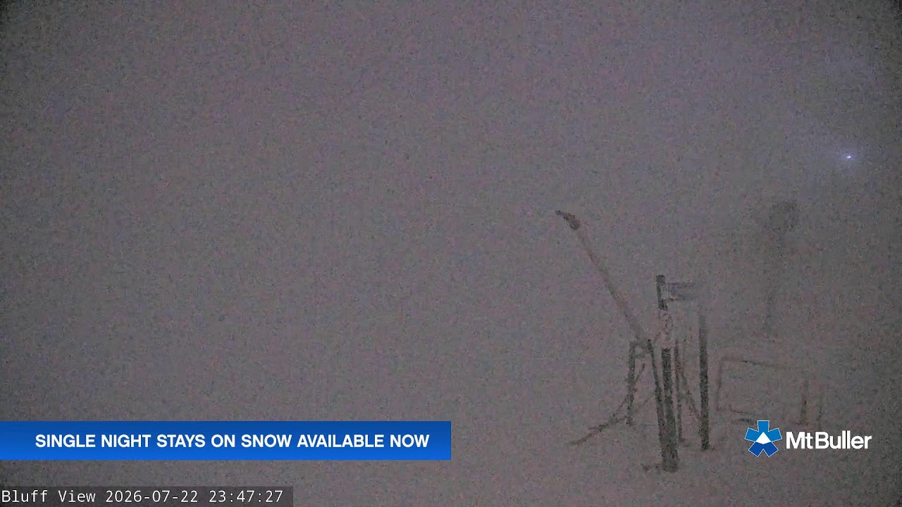 Mt Buller Skyline Live snow cam captured at 22 July 2026 at 11:51 pm AEST