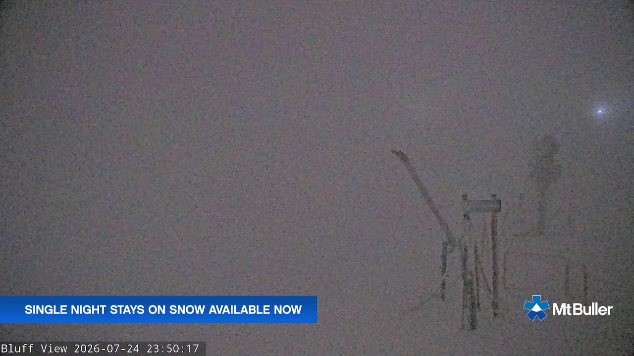 Mt Buller Skyline Live snow cam captured at 24 July 2026 at 11:54 pm AEST