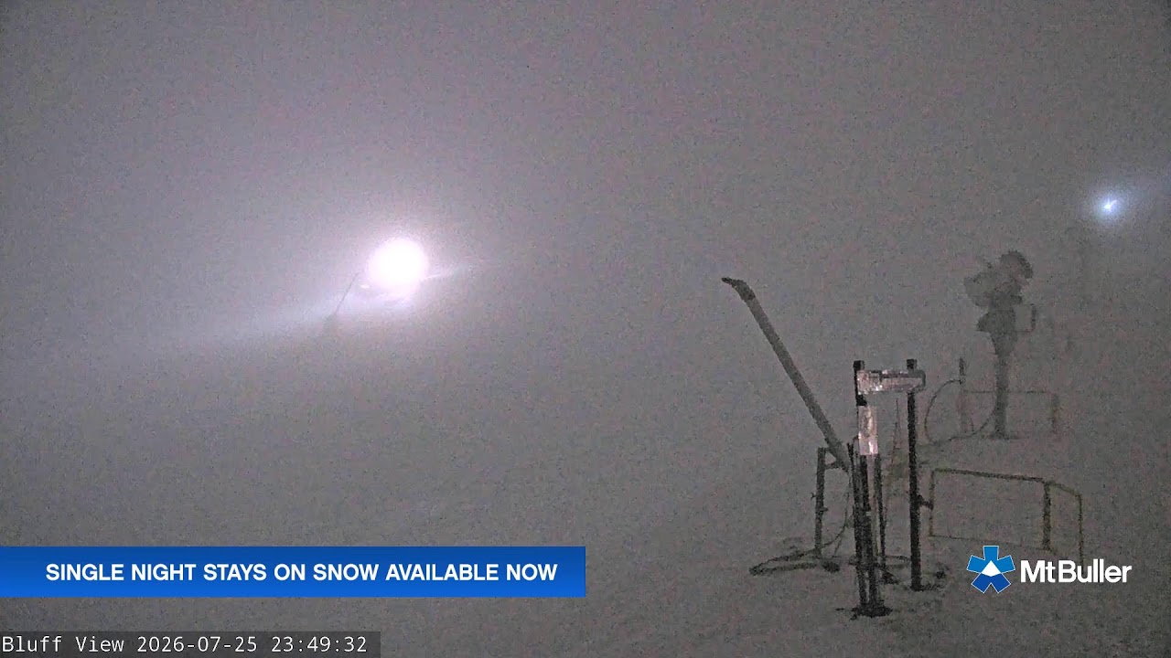 Mt Buller Skyline Live snow cam captured at 25 July 2026 at 11:54 pm AEST