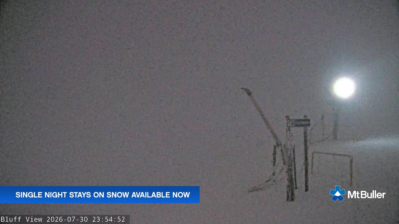 Mt Buller Skyline Live snow cam captured at 30 July 2026 at 11:59 pm AEST