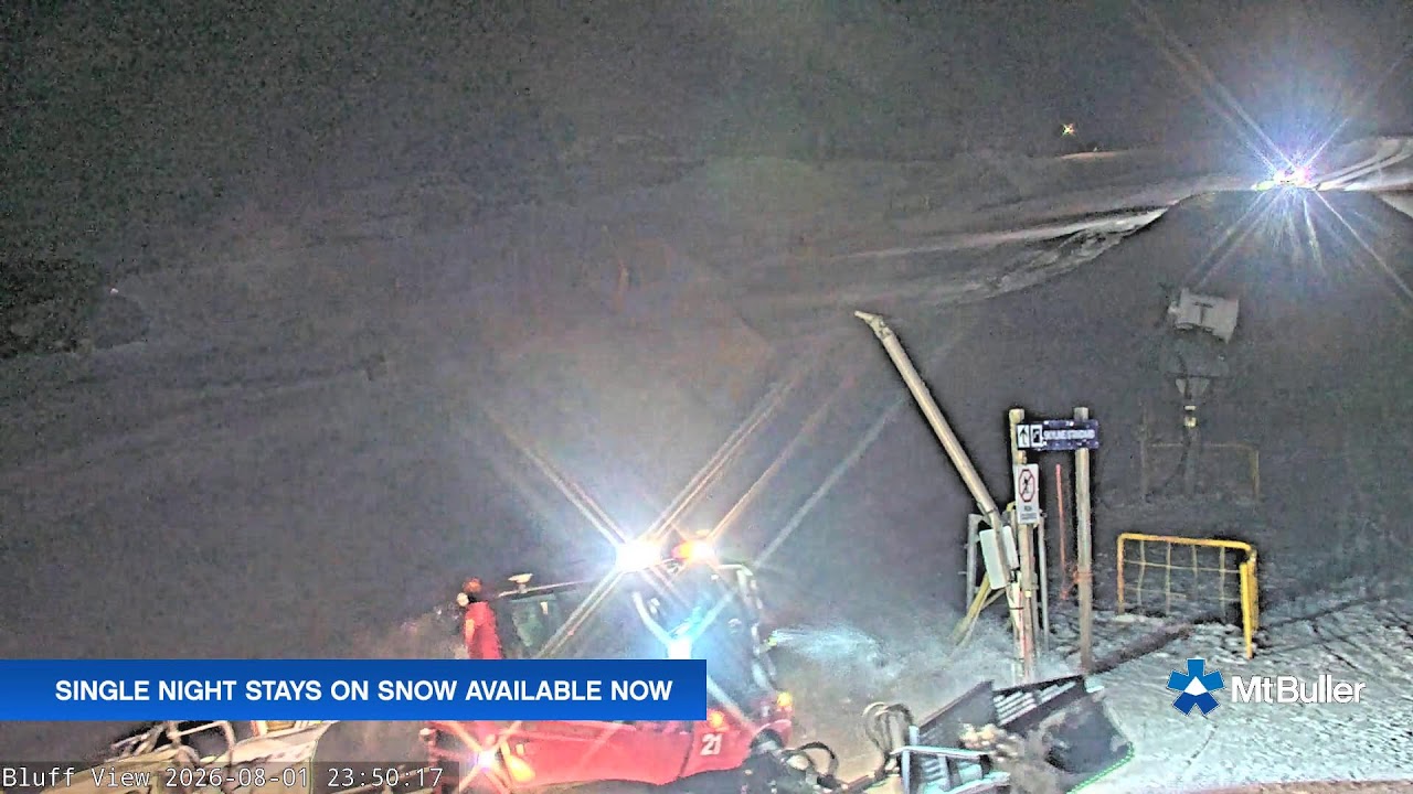 Mt Buller Skyline Live snow cam captured at 1 August 2026 at 11:54 pm AEST