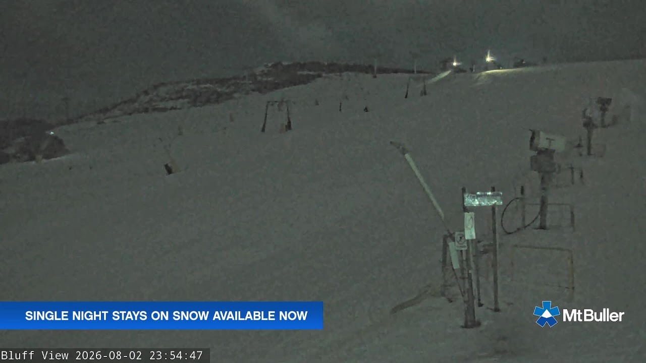 Mt Buller Skyline Live snow cam captured at 2 August 2026 at 11:58 pm AEST